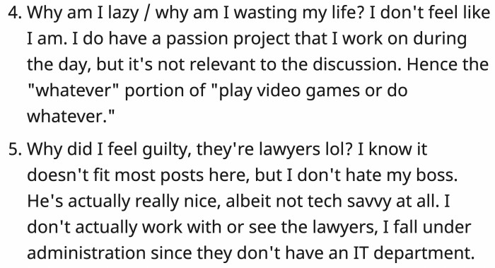 To be clear, OP is not a lazy person and imagine doing this while working in a law firm