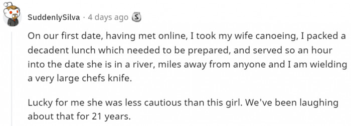 That's an adventurous first date.