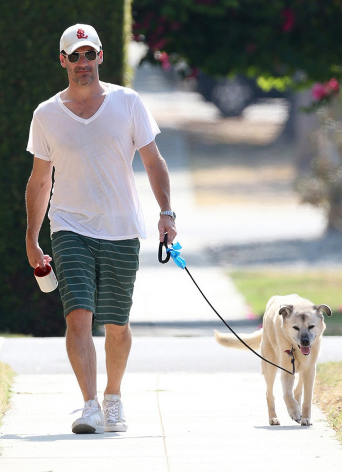 4. Jon Hamm and his beloved rescue dog, Cora