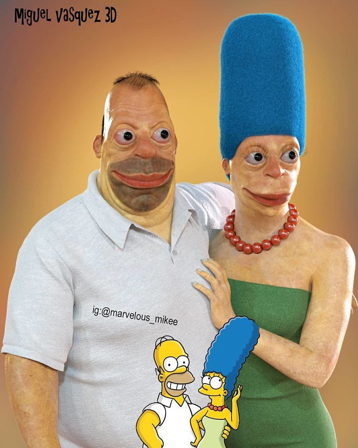 24. Homer and Marge Simpson in 3D cannot beat the cartoon version of Homer and Marge Simpson. 