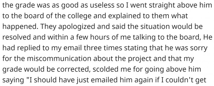 The next semester, the professor is no longer there.