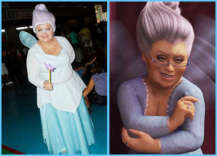 2. Representing the fairy godmother from the movie 