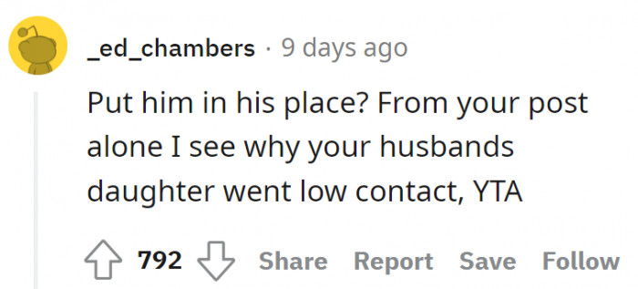 Everyone sees why the daughter went low contact.