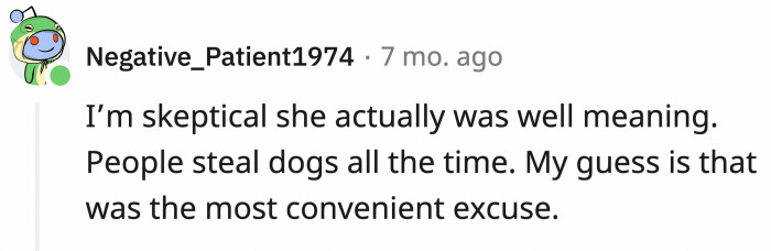 She could just be saying that was her original intention to save herself.