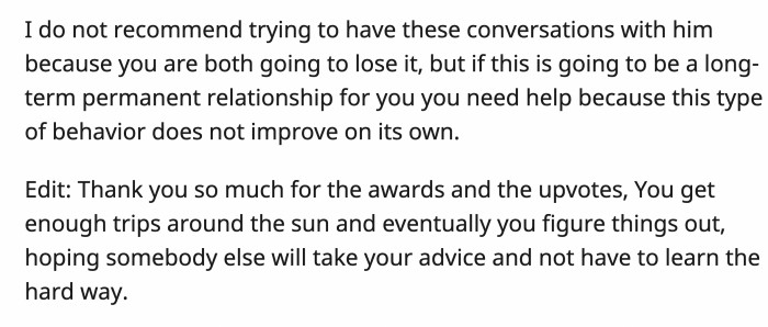 Hopefully, this Redditor's advice would save OP from a boatload of pain.