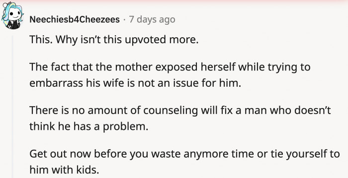 Counseling would only work if OP's husband acknowledges the wrong in his priorities.