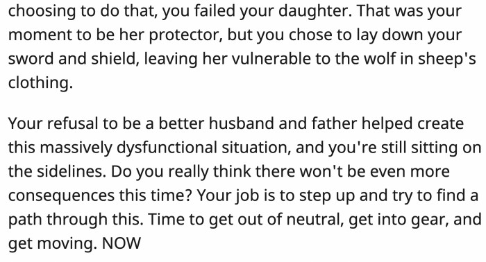 By choosing not to take any sides, he has shown Morgan that he didn't value her