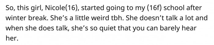 OP started by introducing her, and it wasn't the most friendly introduction