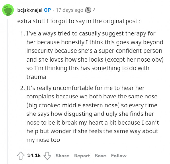 In addition to the original post, he commented on a few other details he forgot to include: