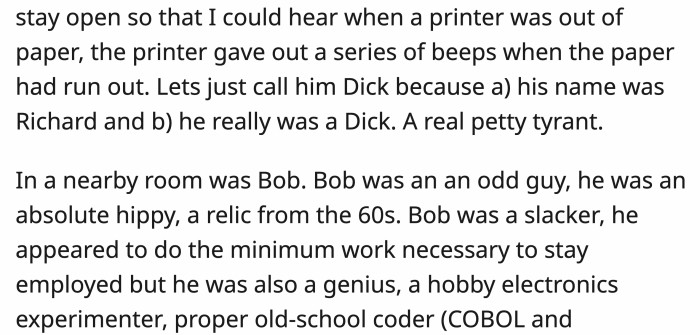 OP's boss wouldn't hear his plea despite his explanation; then he introduced Bob