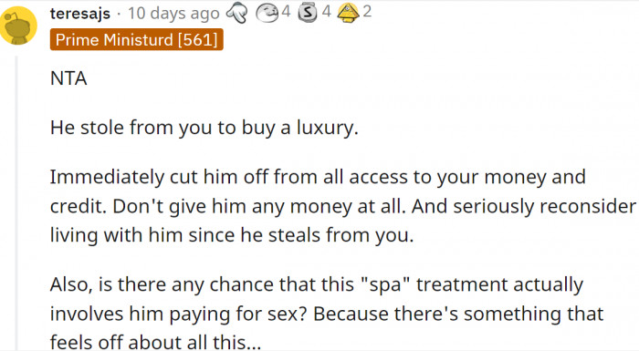 8. He literally stole from his wife and unborn baby.