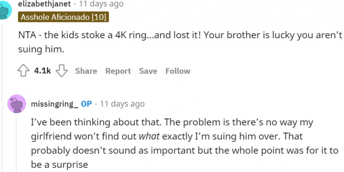 4. Your brother is lucky you aren't suing