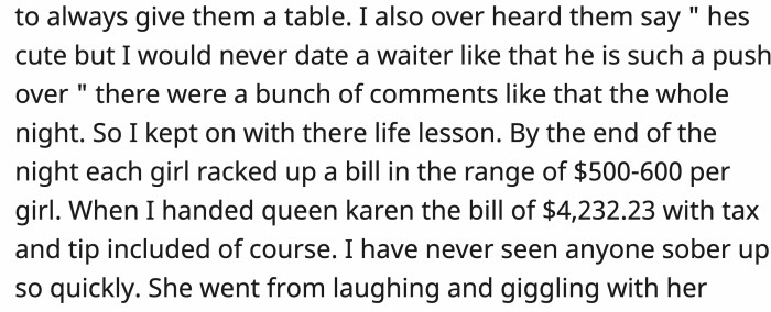 When OP presented their bill at the end of dinner, the ‘leader’ tried to lie her way out using multiple excuses after realizing that the bill they were shown was correct.