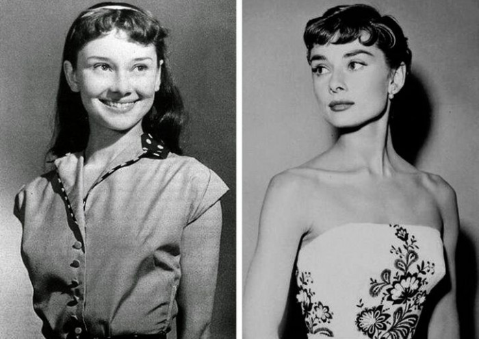 26. Audrey Hepburn's before and after pictures