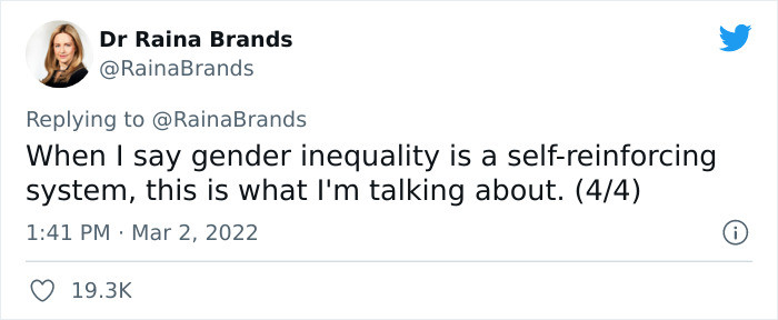 It was a case of gender inequality and, apparently, more common than we think, as many people commented on similar experiences.