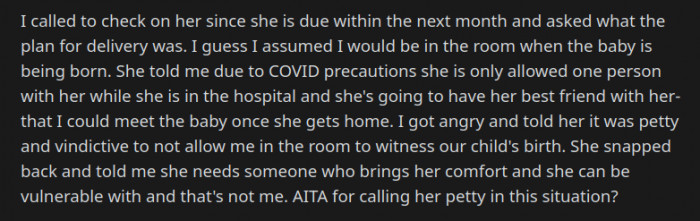 COVID restrictions significantly impacted who could support people giving birth.