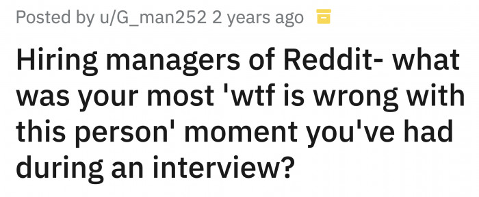This is the original question of the Redditor