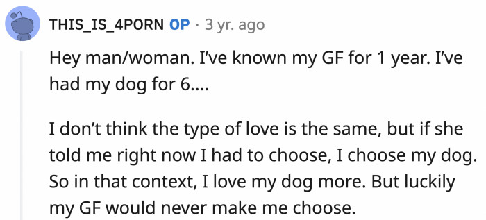 It seems like OP and his girlfriend are on the same page, but we'll never truly know