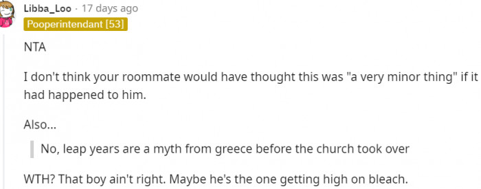 He might just be the one high on bleach