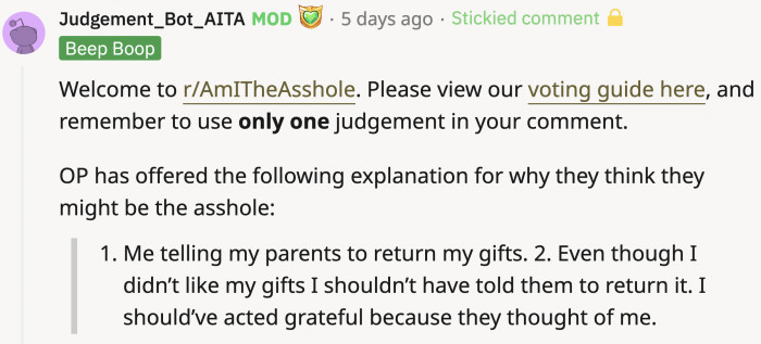 OP provided a summary of why they think they’re the a**hole in this situation