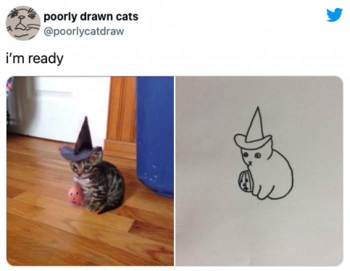1. Is this cat poorly drawn or drawn very well?