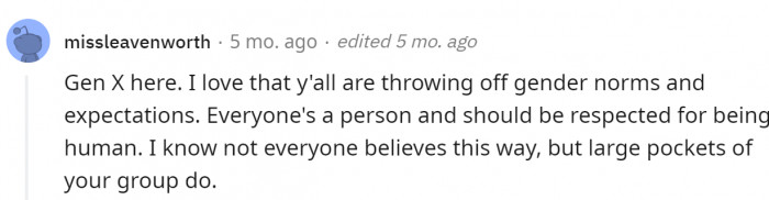 10. No gender norms and expectations