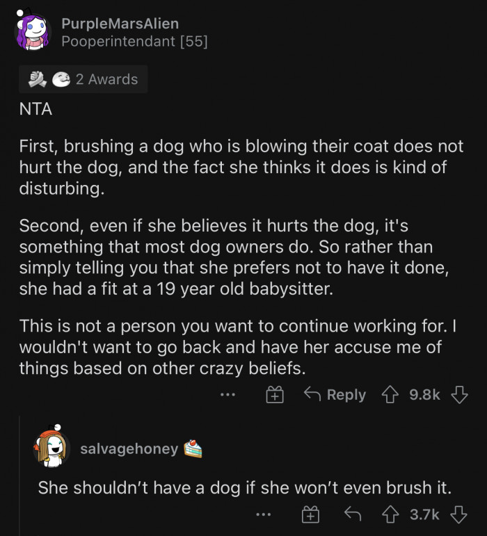 The fact that she thinks that is kind of disturbing.