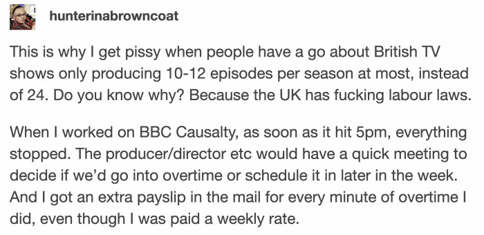 This user who commented highlighted the differences in labor laws in the U.K.