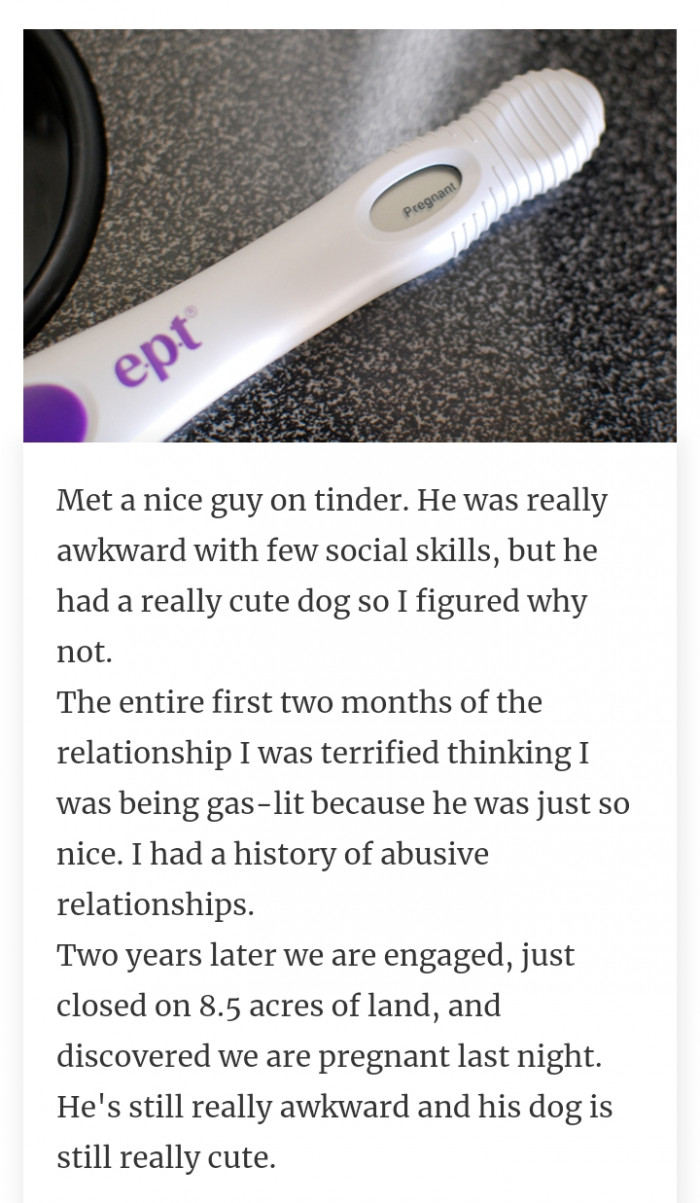 8. Being pregnant with the nice guy's child.