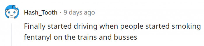 This person finally decided to enjoy some less polluted air during their commute