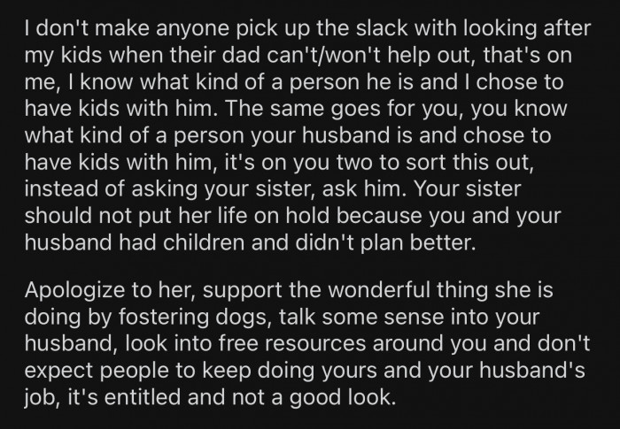 OP should apologize to her sister.