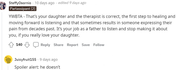12. Your daughter and the therapist are correct