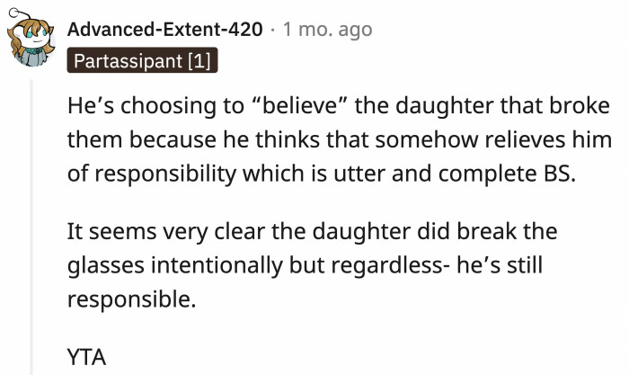 OP wants to justify his stinginess and lack of responsibility.