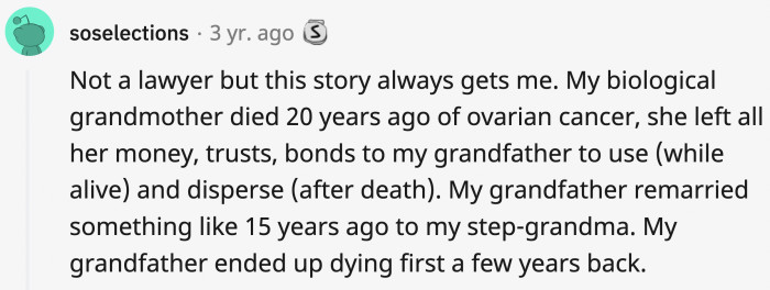 13. The greedy aunt deserves all the bad luck coming her way