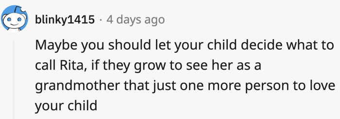 Some also suggested that maybe the family should let the children decide what to call their grandparents.