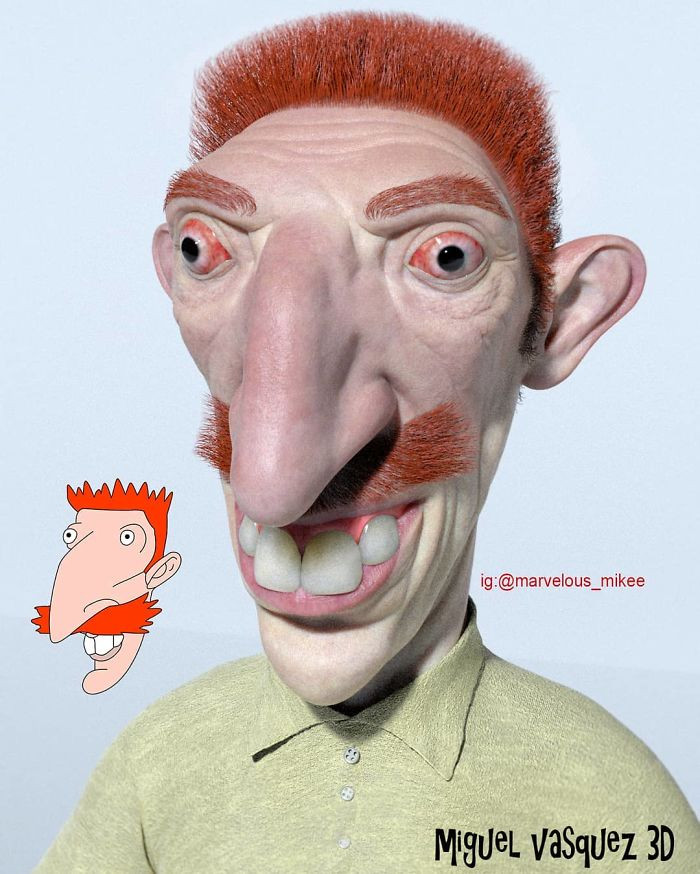 hyper realistic cartoon characters