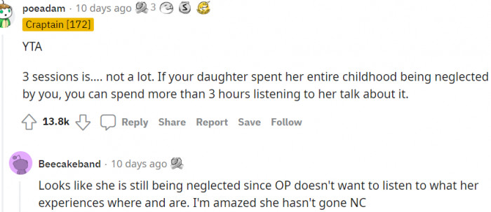 1. 3 sessions is not enough