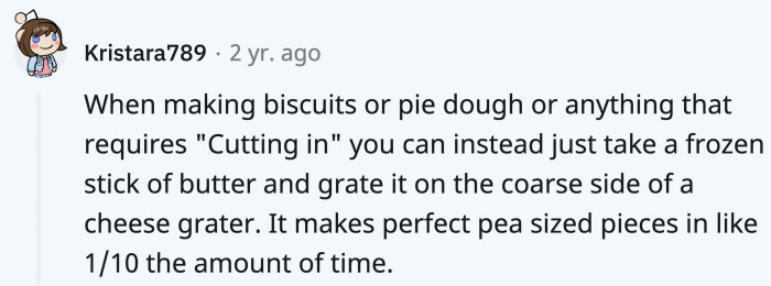 Works smoothly like frozen butter