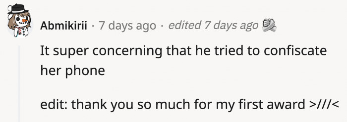 Here's another red flag for the husband.