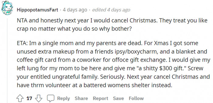 Cancel Christmas next year!