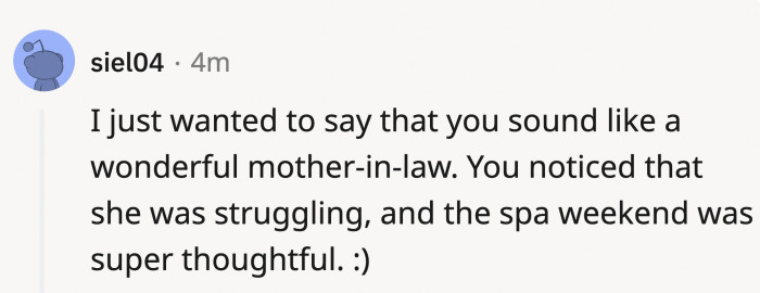 A small kind gesture could go a long way, especially if you're married to someone like OP's son