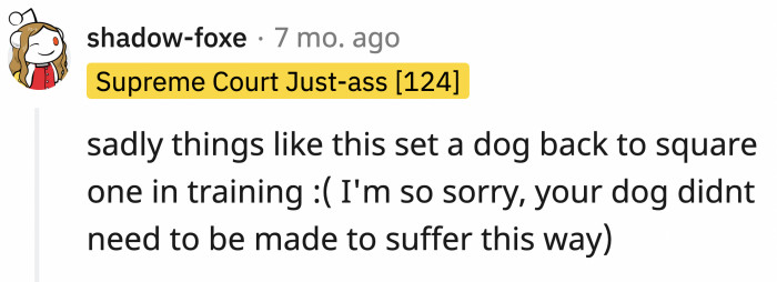 Months of training and hard work just down the drain because of someone thinking they were doing the right thing.