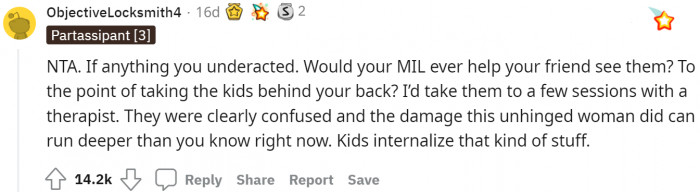 This behavior of the babysitter is absolutely absurd.