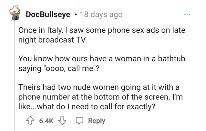 1. Nude women on late night broadcast TV? Never in the prudeness of the USA.