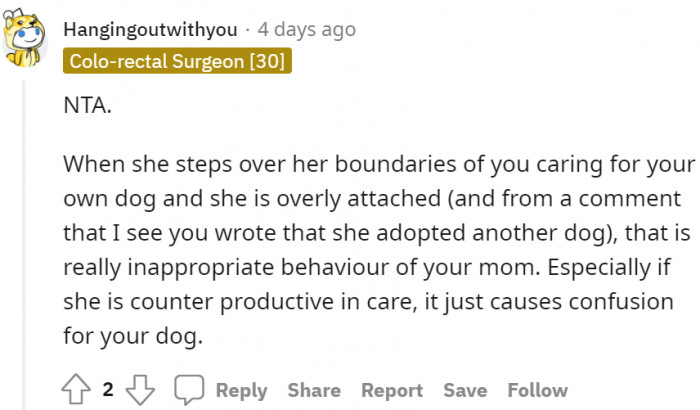 The mom is overly attached and steps over her daughter's boundaries.