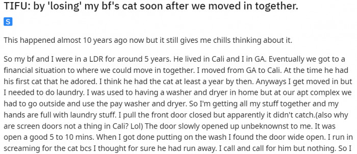 How she left the front door open.