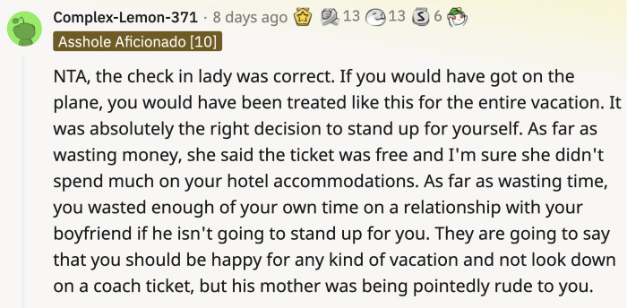 Becky was lording her money over OP. If OP didn't break up with her ex, Becky would have looked down on OP throughout the entire relationship.