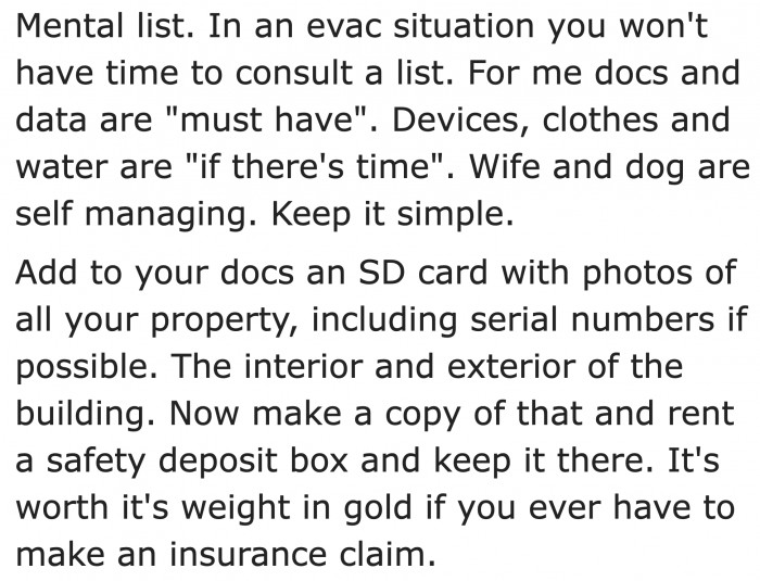 How to prioritize things to salvage