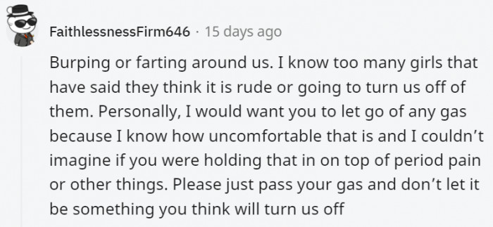 16. It's a natural process that our bodies undergo, and there's nothing to be ashamed of.