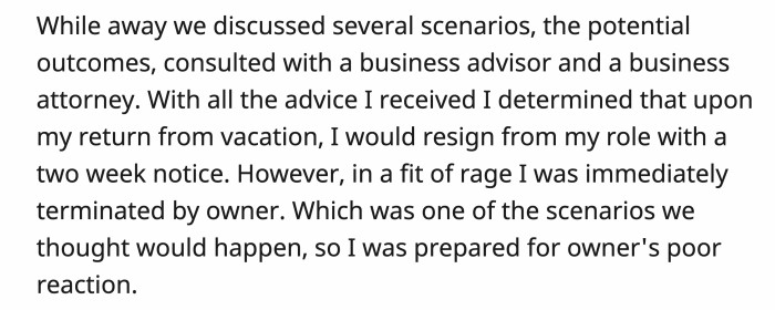 As a couple, they discussed at length the possible outcomes and what course of action to take